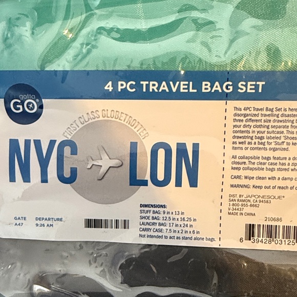 Travel 4-Piece Cosmetic Bag Set - Blue, Red, Black - Picture 3 of 4